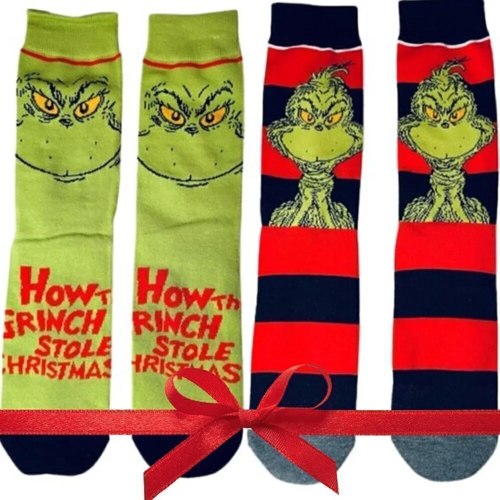 NWT Lot of 2 Grinch Socks - Size Medium (US 6-10) - Christmas / Holiday Season